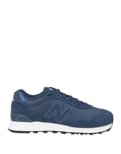 New Balance Woman Sneakers Navy Size 8 Leather In Blue