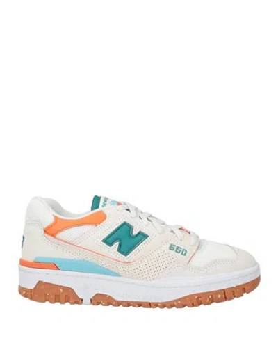 NEW BALANCE NEW BALANCE WOMAN SNEAKERS OFF WHITE SIZE 6 LEATHER, TEXTILE FIBERS
