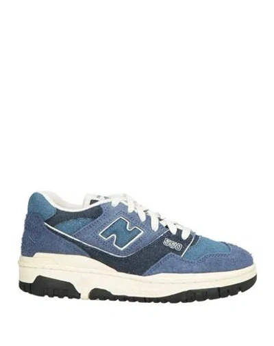 New Balance Woman Sneakers Slate Blue Size 8 Leather, Textile Fibers