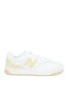 New Balance Woman Sneakers White Size 8 Leather, Textile Fibers In White