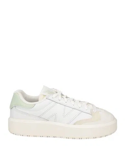 New Balance Woman Sneakers White Size 8 Leather, Textile Fibers
