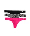 New Balance Women's 3-pack Performance Breathe Thong In Black/black & White Speed Glitch/alpha In Multi