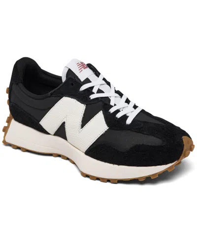 New Balance Women's 327 Casual Sneakers From Finish Line In Black,white,gum
