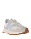 New Balance Damen 327 In Grau/weiss/blau, Wildleder/mesh, Grösse 39