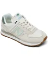 New Balance 574 Panelled Brushed Suede Sneakers In Gray