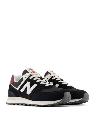 New Balance Women's 574 Lifestyle Running Sneakers In Black/white