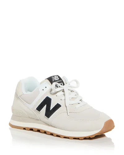 New Balance Women's 574 Low Top Sneakers In White/black