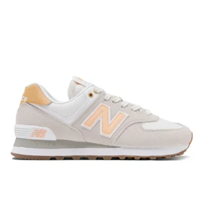 New Balance Women's 574 Sneakers In Grey/orange