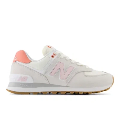 New Balance 574 Barbie Panelled Suede Sneakers In Grey/pink