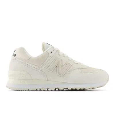 New Balance Damen 574 In Weiss/beige, Leather, Grösse 36.5 In Green