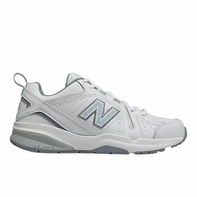 New Balance Women's 608v5 Casual Comfort Cross Trainer Shoe - B/medium Width In White In White/blue