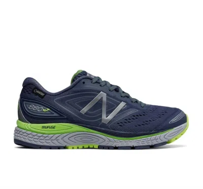 New Balance Women's 880v7 Gore-tex Running Shoes In Navy/lime In Blue