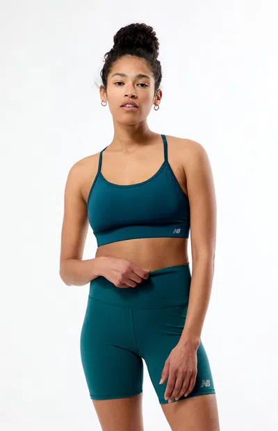 New Balance Women's Active Essential Yoga Sports Bra In Teal In Green