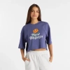 New Balance Athletics Oversize Crop Flower Graphic T-shirt In Blue