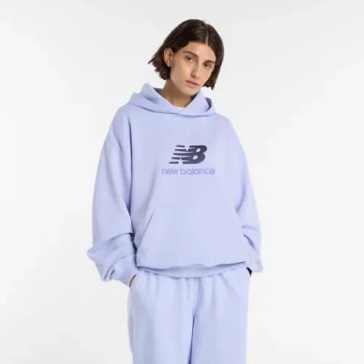 New Balance Women's Athletics French Terry Logo Hoodie In Blue