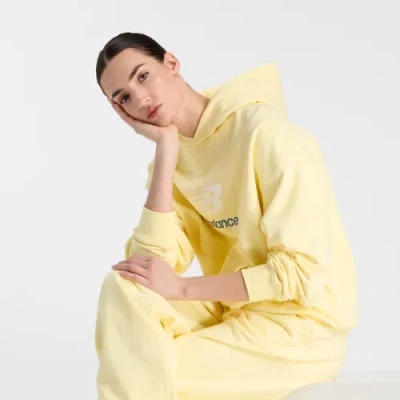 New Balance Women's Athletics French Terry Logo Hoodie In Yellow