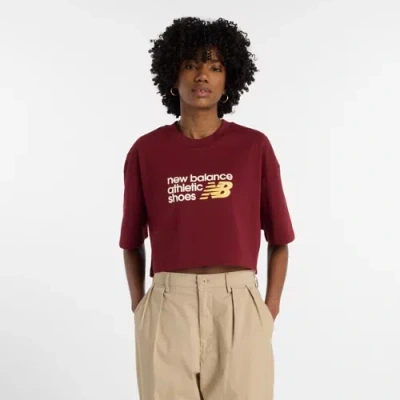 New Balance Women's Athletics Premium Logo T-shirt In Burgundy