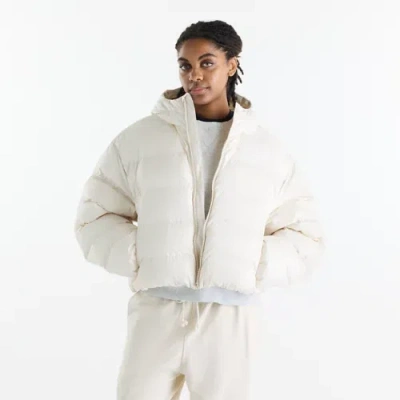 New Balance Women's Boston Puffer Jacket In Beige Polyester, Size X-small In Sand