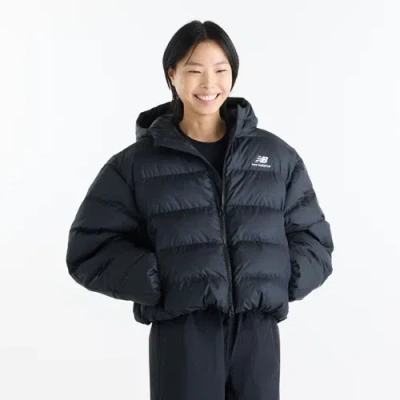 New Balance Women's Boston Puffer Jacket In Black Polyester, Size Small