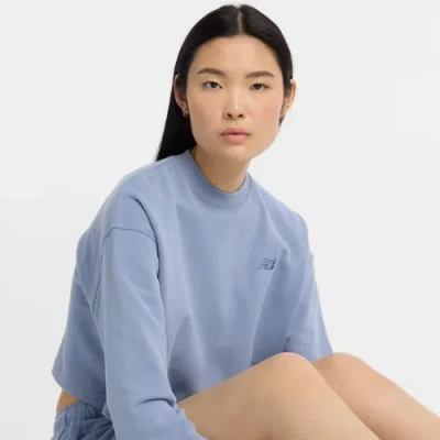 New Balance Women's Coastal Fleece Crew Shirt In Blue