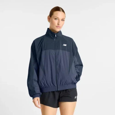 New Balance Women's Color Blocked Woven Jacket In Blue