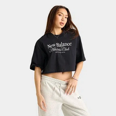 New Balance Women's Crop Club T-shirt In Black