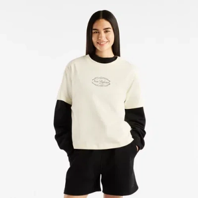 New Balance Women's Family Relaxed Hip Length T-shirt In Beige