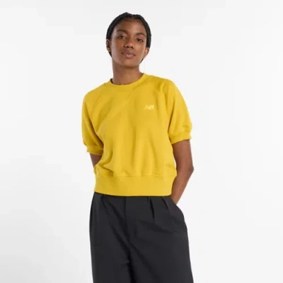 New Balance Women's French Terry T-shirt In Yellow