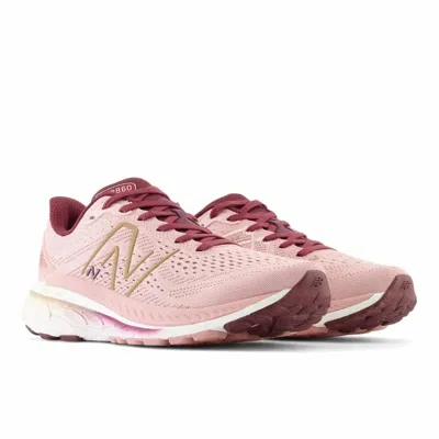New Balance Women's Fresh Foam X 860v13 Shoes - B Width In Pink Moon / Nb Burgundy In Multi