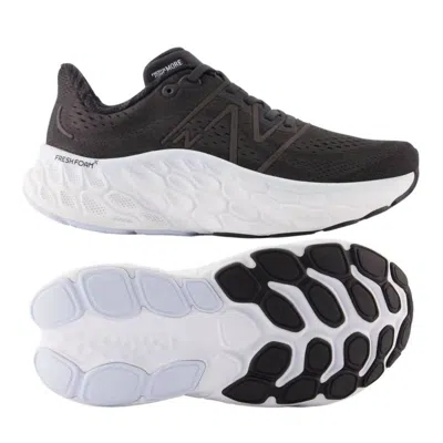 New Balance Women's Fresh Foam X More V4 Running Shoes- D/wide Width In Black In Black/blue