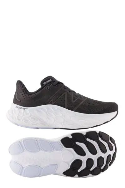New Balance Women's Fresh Foam X More V4 Running Shoes- D/wide Width In Black In Black/blue