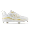 New Balance Women's Fresh Foam X Velo V4 Molded Softball Shoes In White/yellow