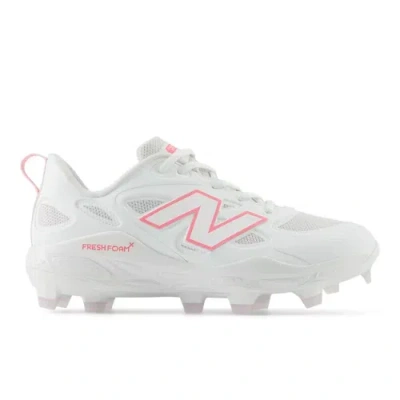 New Balance Women's Fresh Foam X Velo V4 Molded Softball Shoes In White/pink