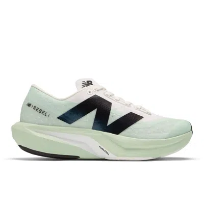 New Balance Women's Fuelcell Rebel V4 Running Shoes In White/mint In Animal Print