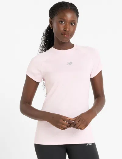 New Balance Women's Jacquard Slim T-shirt In Pink