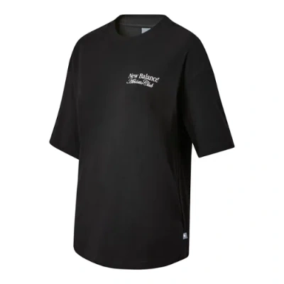 New Balance Women's Linear Graphic Oversized T-shirt In Black