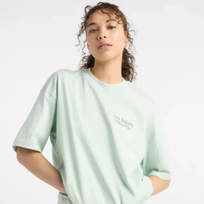 New Balance Women's Linear Graphic Oversized T-shirt In Green