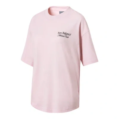 New Balance Women's Linear Graphic Oversized T-shirt In Pink