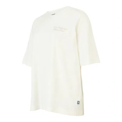 New Balance Women's Linear Graphic Oversized T-shirt In White