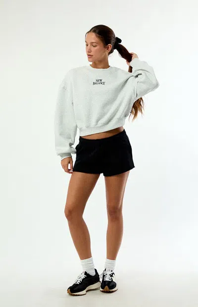 New Balance Linear Heritage Fleece Crew In Gray