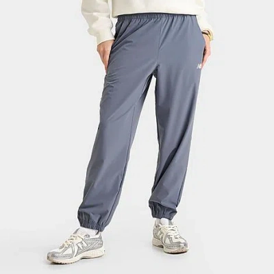 New Balance Women's Linear Woven Jogger Pants In Dark Arctic