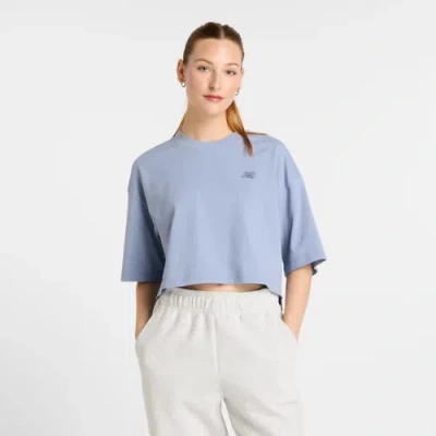 New Balance Women's Logo Oversized Jersey T-shirt In Blue