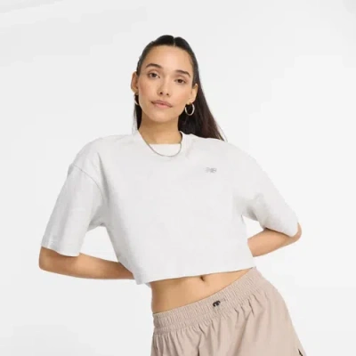 New Balance Women's Logo Oversized Jersey T-shirt In Grey