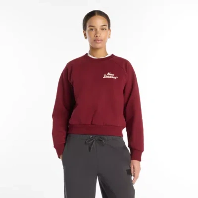 New Balance Women's Lunar New Year Crew Sweatshirt In Burgundy