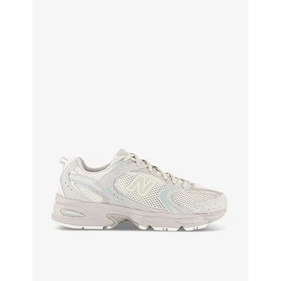 New Balance Womens Moonbeam Men's Mr530logo-embossed Leather And Mesh Low-top Trainers In Beige