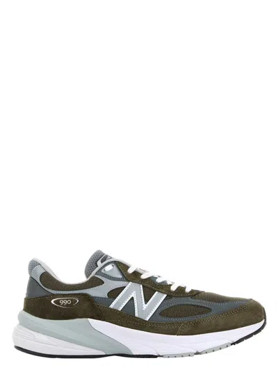 NEW BALANCE WOMEN'S MULTICOLOR MESH AND SUEDE 990V6 SNEAKERS | SIZE US 10+ | U990OG6 COLOR OLIVE