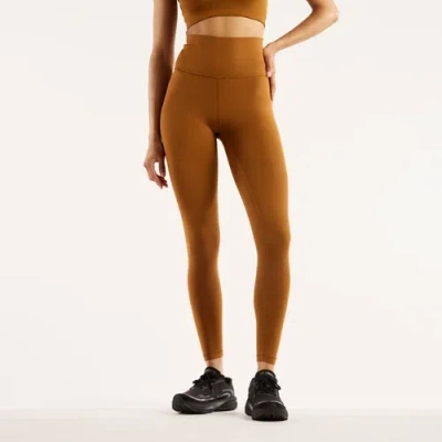 New Balance Women's Nb Define High Rise Legging 25" In Brown Poly Knit, Size Large