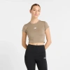 New Balance Nb Harmony Fitted Crop Performance T-shirt In Brown