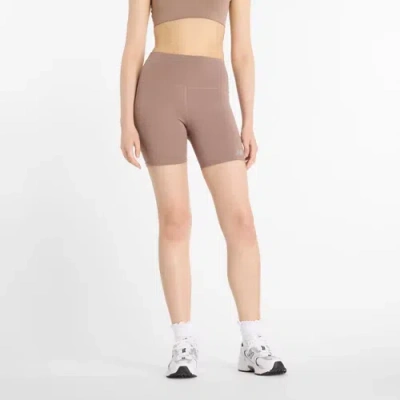 New Balance Women's Nb Harmony High Rise Short 6" In Brown