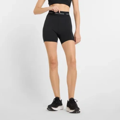 New Balance Women's Nb Sleek High Rise Sport Short 5" In Black